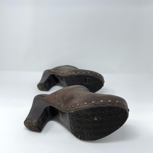 Dansko Rae Leather Studded Heeled Slip On Mule Clogs Brown Womens 41 or US 10.5 - Picture 6 of 7